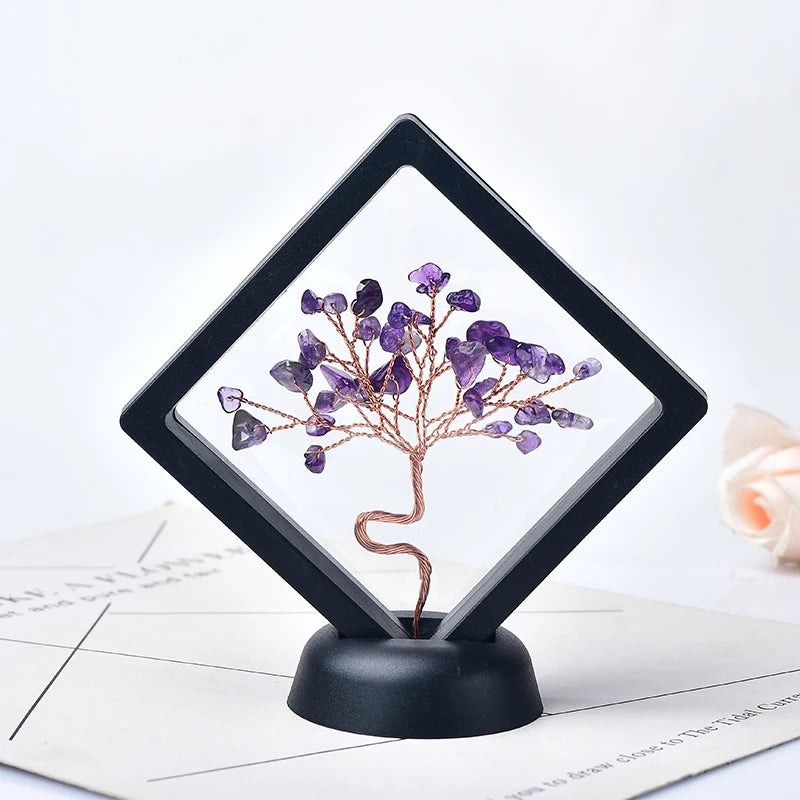 Natural Crystal Quartz Tree of Life Gravel Specimen Reiki Healing Home Decoration Ornaments Lucky Tree DIY Gifts Souvenir Gift