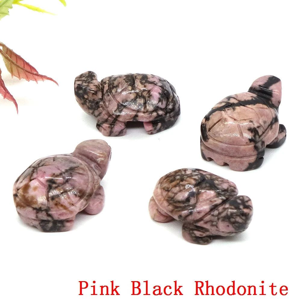 1.2" Turtle Tortoise Statue Natural Amethyst Stone Carved Reiki Healing Crystal Animal Figurine Crafts Home Decoration Wholesale