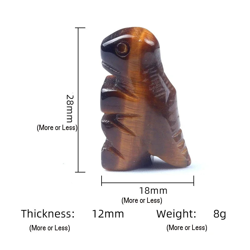 Mini Size Natural Chakra Semi-Precious Stone Dinosaur Home Decor Quartz Amethyst Crystal Reiki Healing Animal Figurine Ornaments