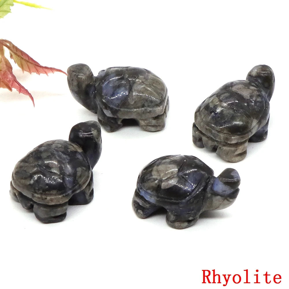 1.2" Turtle Tortoise Statue Natural Amethyst Stone Carved Reiki Healing Crystal Animal Figurine Crafts Home Decoration Wholesale