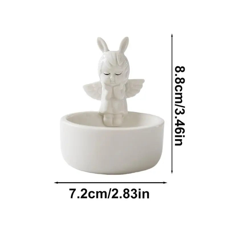 Cute Candle Stick Holder Ceramic Romantic Angel Modeling Tea Light Holders Tea Light Holders Creative Resin Sculpture Candle