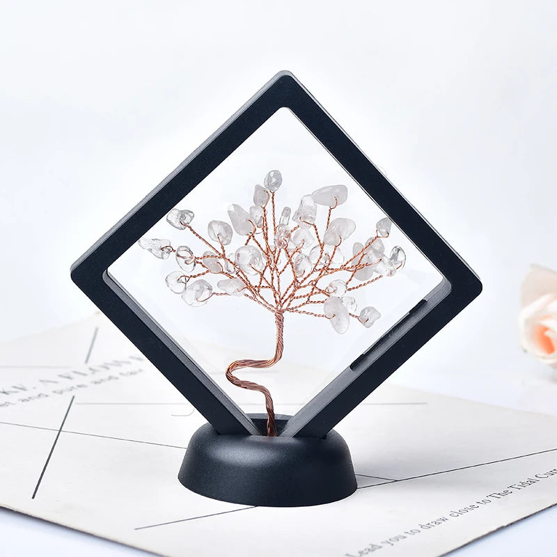 Natural Crystal Quartz Tree of Life Gravel Specimen Reiki Healing Home Decoration Ornaments Lucky Tree DIY Gifts Souvenir Gift