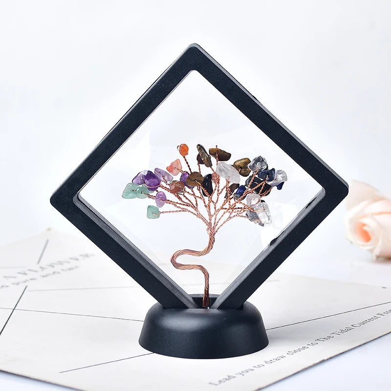 Natural Crystal Quartz Tree of Life Gravel Specimen Reiki Healing Home Decoration Ornaments Lucky Tree DIY Gifts Souvenir Gift