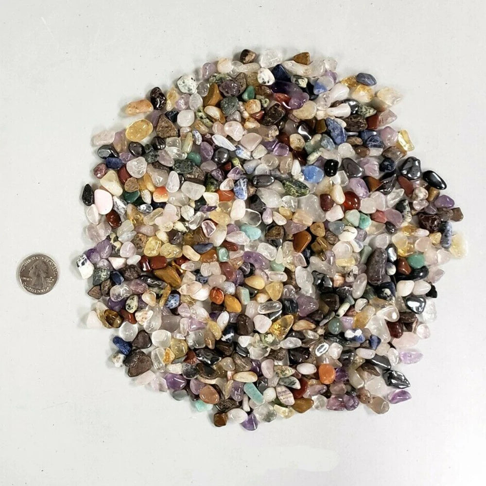 Bulk Lot Mixed Natural Polishing Tumbled Crystal Chips Assorted Stone Reiki Healing Crystal Gemstone Fish Tank Garden Decoration