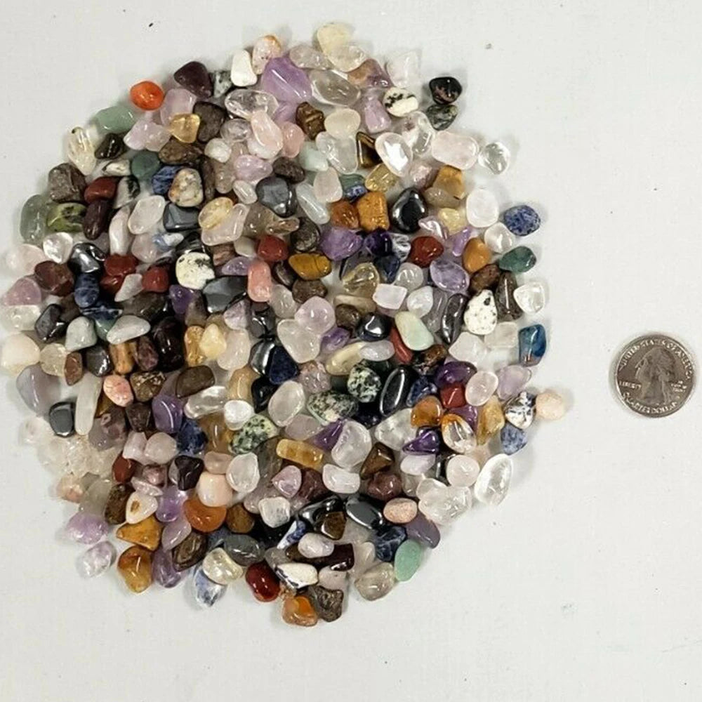Bulk Lot Mixed Natural Polishing Tumbled Crystal Chips Assorted Stone Reiki Healing Crystal Gemstone Fish Tank Garden Decoration