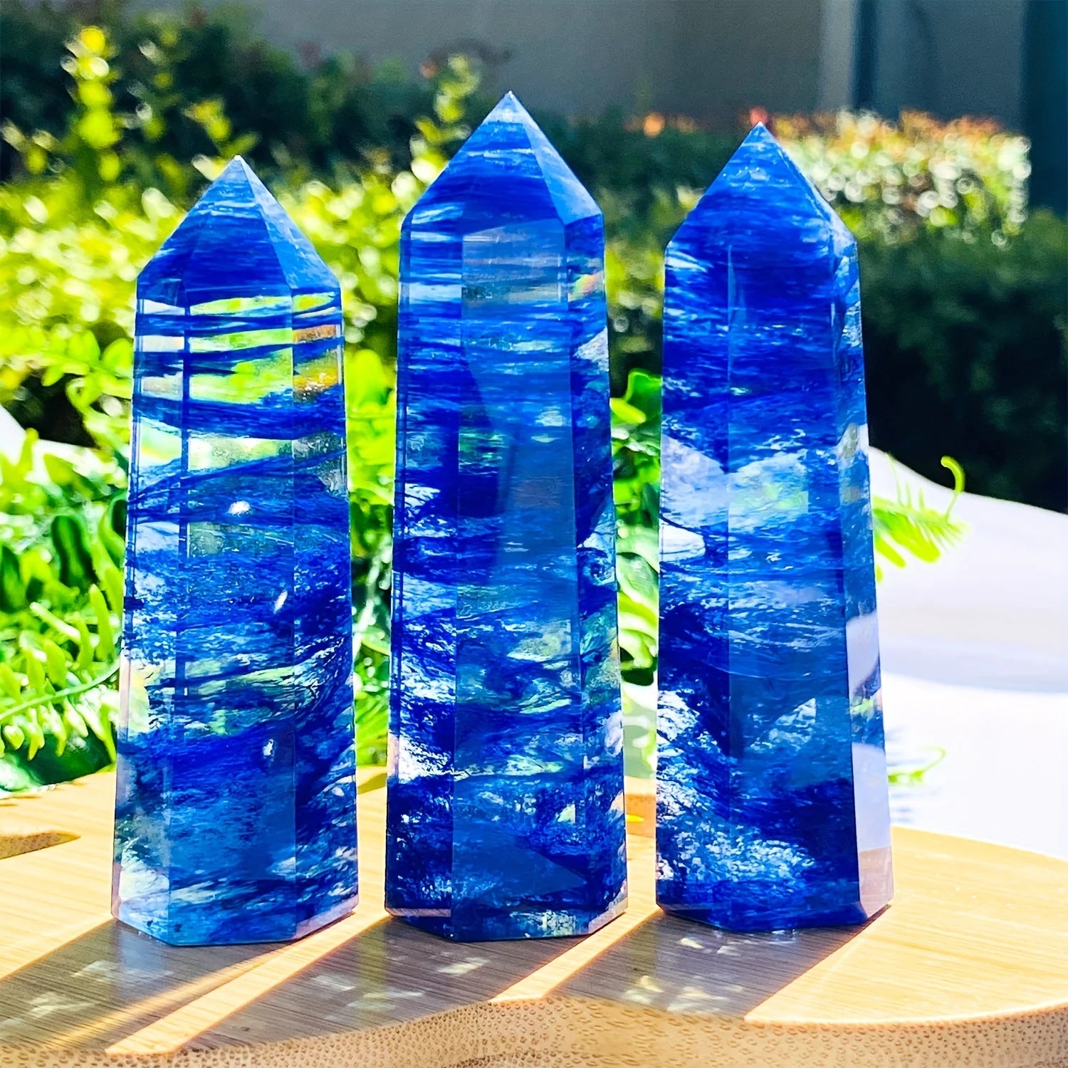 Clear Blue Smelt Quartz Tower, Blue Smelting Crystal Obelisk, Crystal Quartz Tower/Wand, Crystal Chakra Gemstone Tower C399