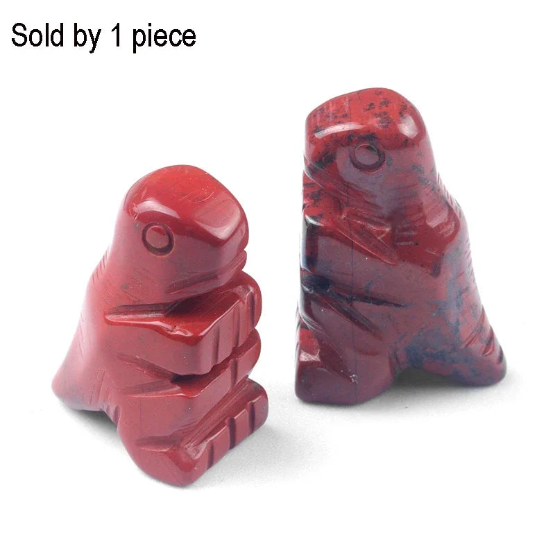 Mini Size Natural Chakra Semi-Precious Stone Dinosaur Home Decor Quartz Amethyst Crystal Reiki Healing Animal Figurine Ornaments