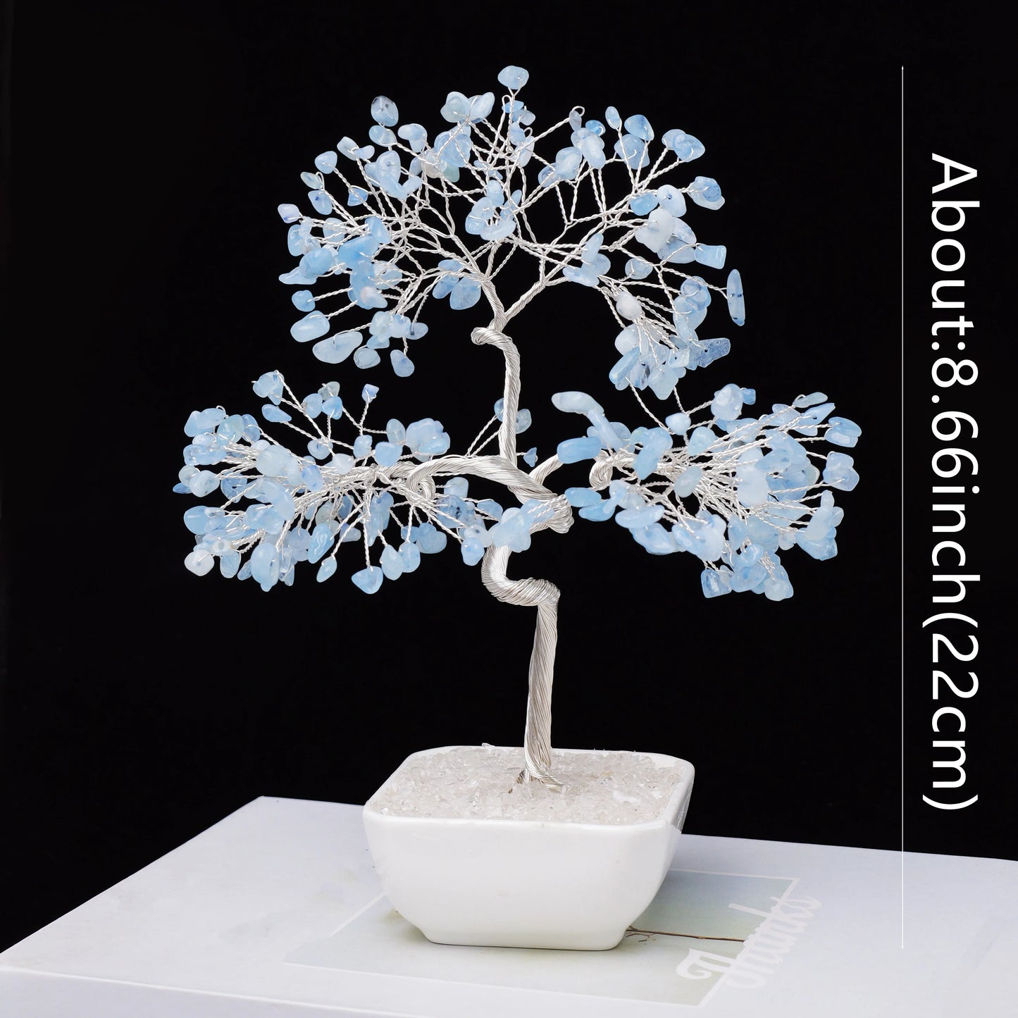 1PC Crystal Tree Natural Gemstone Bonsai with Copper Wire Vibrant Hand Crafted Home Decor Perfect Gift Christmas Halloween