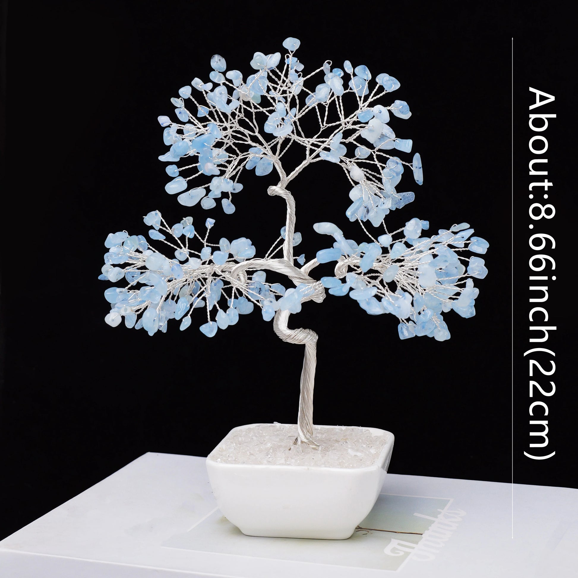 1PC Crystal Tree Natural Gemstone Bonsai with Copper Wire Vibrant Hand Crafted Home Decor Perfect Gift Christmas Halloween