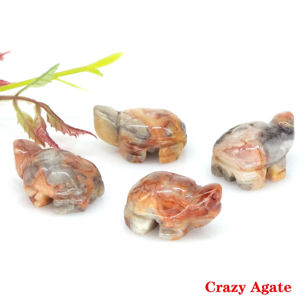 1.2" Turtle Tortoise Statue Natural Amethyst Stone Carved Reiki Healing Crystal Animal Figurine Crafts Home Decoration Wholesale