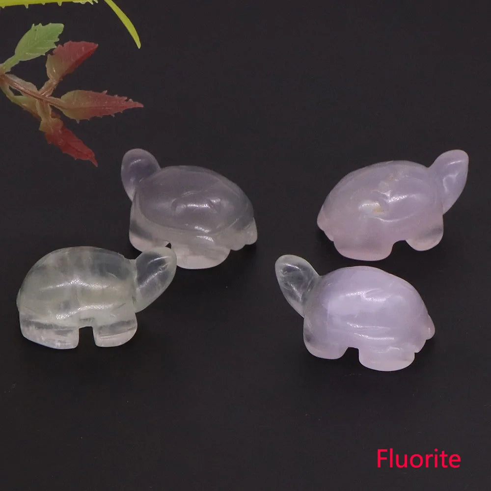 1.2" Turtle Tortoise Statue Natural Amethyst Stone Carved Reiki Healing Crystal Animal Figurine Crafts Home Decoration Wholesale
