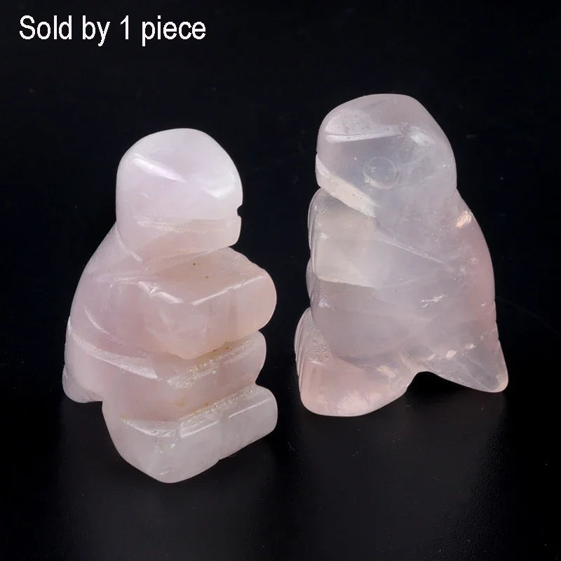 Mini Size Natural Chakra Semi-Precious Stone Dinosaur Home Decor Quartz Amethyst Crystal Reiki Healing Animal Figurine Ornaments