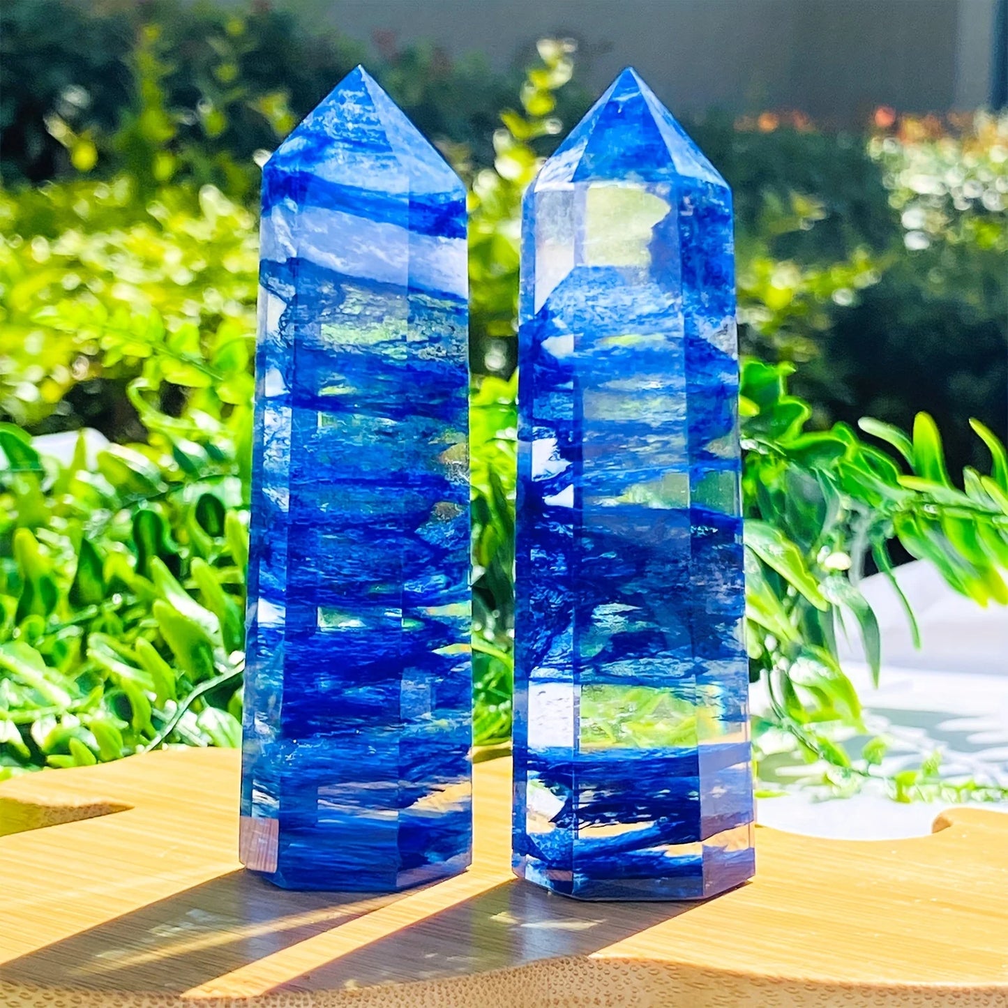 Clear Blue Smelt Quartz Tower, Blue Smelting Crystal Obelisk, Crystal Quartz Tower/Wand, Crystal Chakra Gemstone Tower C399