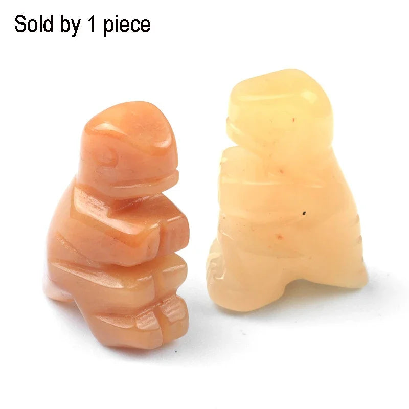 Mini Size Natural Chakra Semi-Precious Stone Dinosaur Home Decor Quartz Amethyst Crystal Reiki Healing Animal Figurine Ornaments