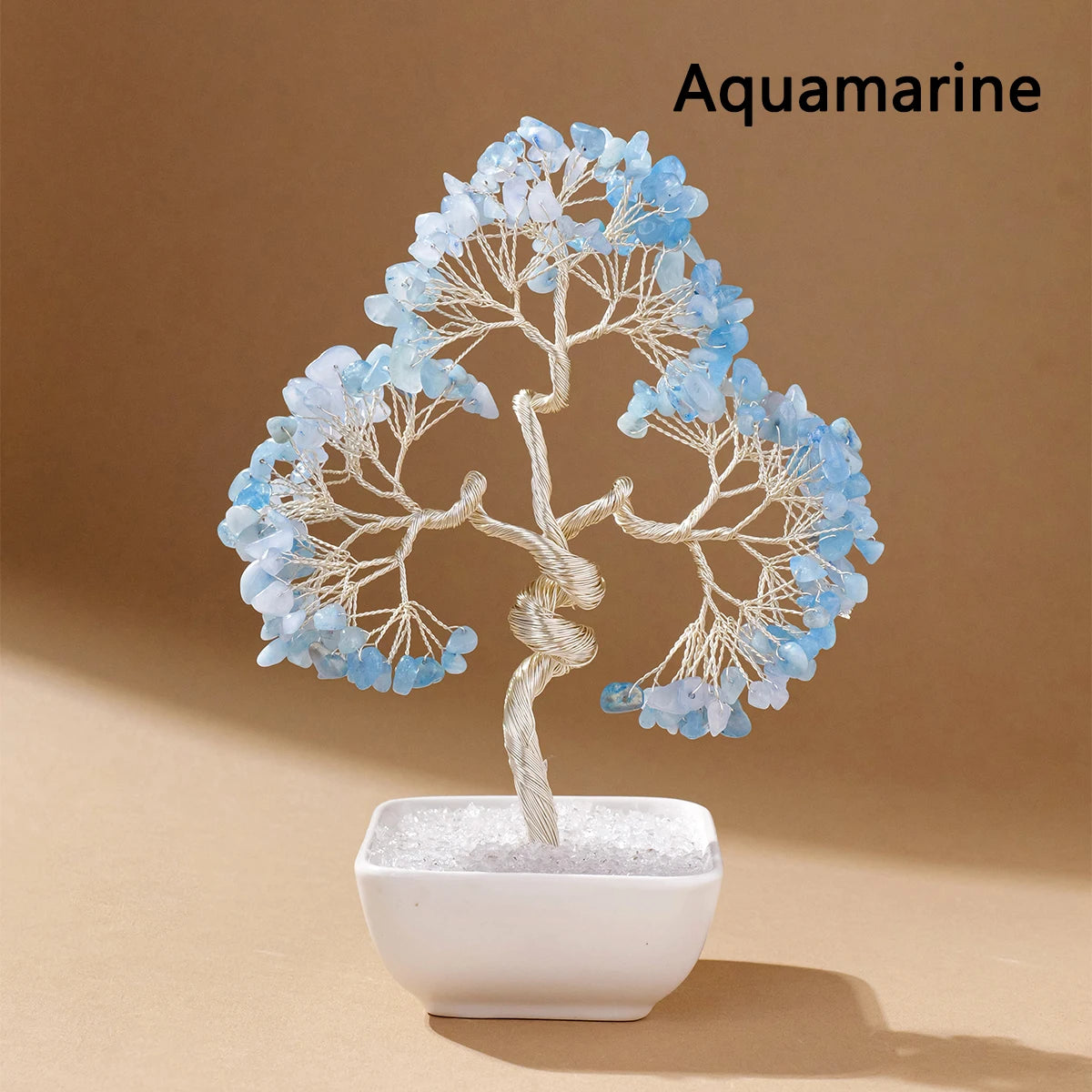 1PC Crystal Tree Natural Gemstone Bonsai with Copper Wire Vibrant Hand Crafted Home Decor Perfect Gift Christmas Halloween