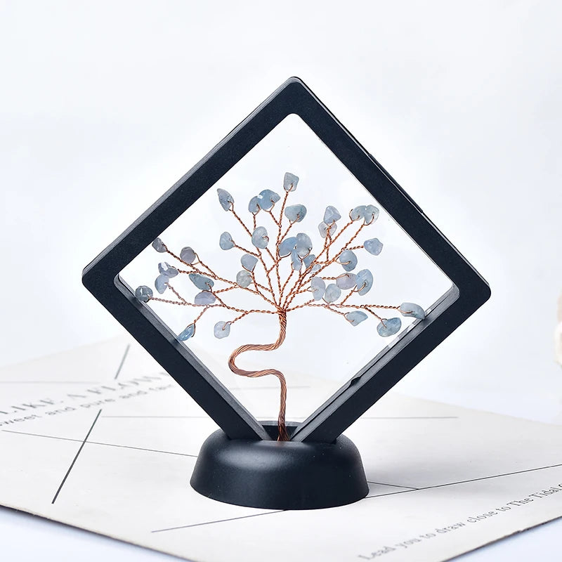Natural Crystal Quartz Tree of Life Gravel Specimen Reiki Healing Home Decoration Ornaments Lucky Tree DIY Gifts Souvenir Gift