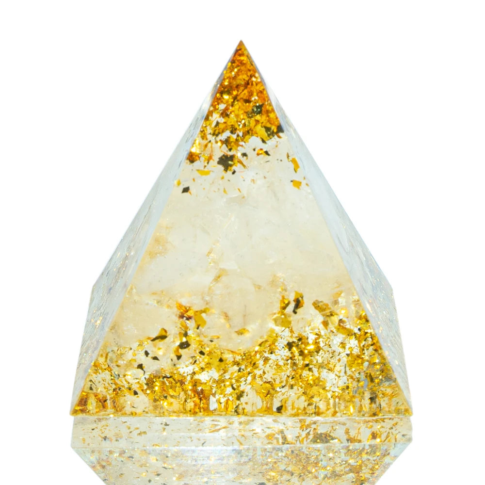 Natural Crystal Reiki Healing Crystal Pyramid Energy Chakra Resin Generator Quartz Amethyst Meditation Tool Home Decor