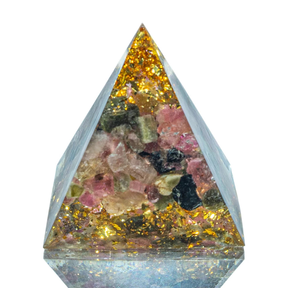 Natural Crystal Reiki Healing Crystal Pyramid Energy Chakra Resin Generator Quartz Amethyst Meditation Tool Home Decor