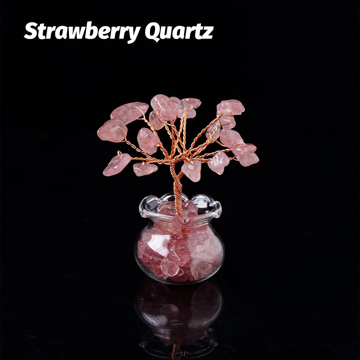 1PC Natural Crystal Macadam Small Tree Reiki Healing Feng Shui Crystal Tree Artificial Bonsai Tabletop Ornaments
