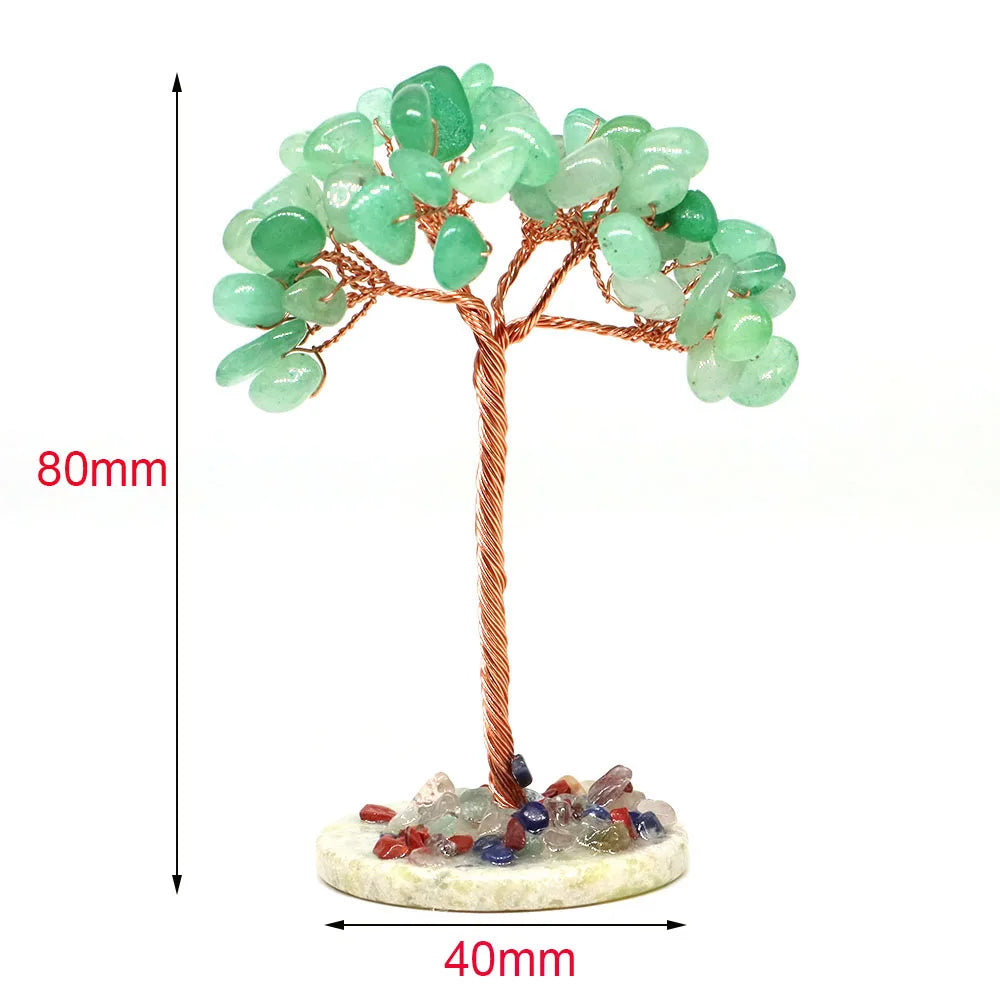 Crystal Money Tree Natural Stone Base Healing Quartz Gemstones Copper Wire Wrapped Plant Crafts Feng Shui Home Decor Lucky Gifts