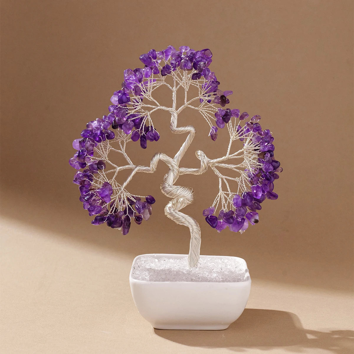 1PC Crystal Tree Natural Gemstone Bonsai with Copper Wire Vibrant Hand Crafted Home Decor Perfect Gift Christmas Halloween