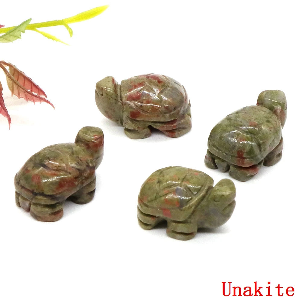 1.2" Turtle Tortoise Statue Natural Amethyst Stone Carved Reiki Healing Crystal Animal Figurine Crafts Home Decoration Wholesale