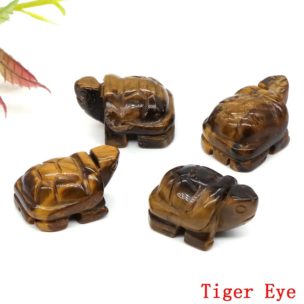 1.2" Turtle Tortoise Statue Natural Amethyst Stone Carved Reiki Healing Crystal Animal Figurine Crafts Home Decoration Wholesale
