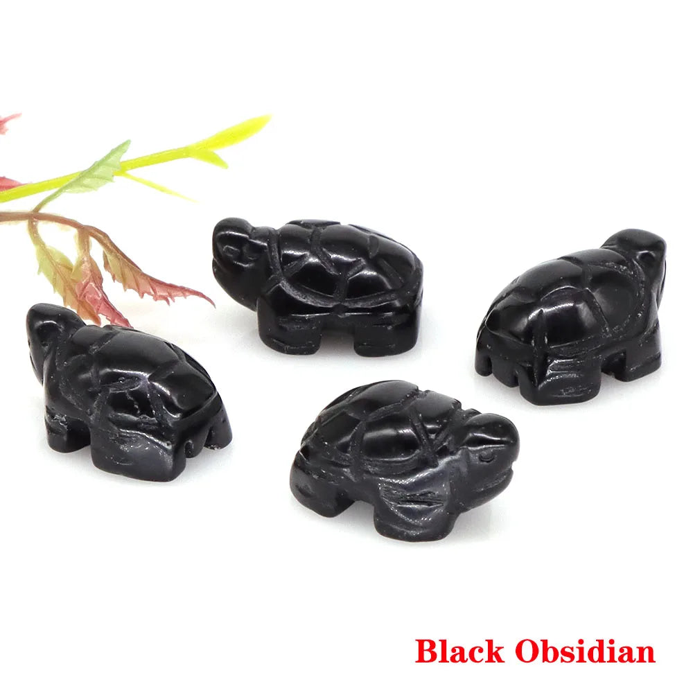 1.2" Turtle Tortoise Statue Natural Amethyst Stone Carved Reiki Healing Crystal Animal Figurine Crafts Home Decoration Wholesale