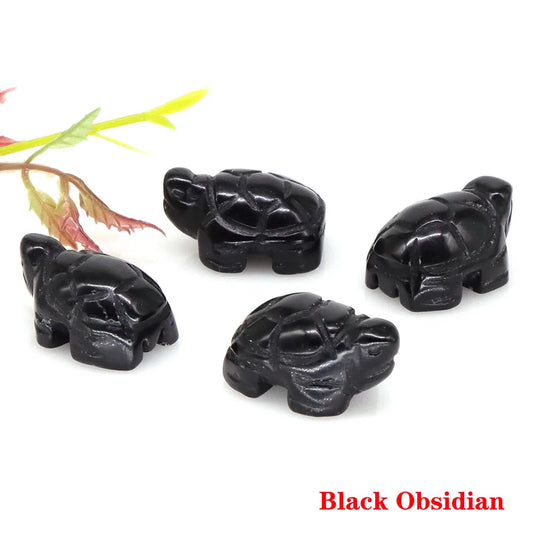 1.2" Turtle Tortoise Statue Natural Amethyst Stone Carved Reiki Healing Crystal Animal Figurine Crafts Home Decoration Wholesale