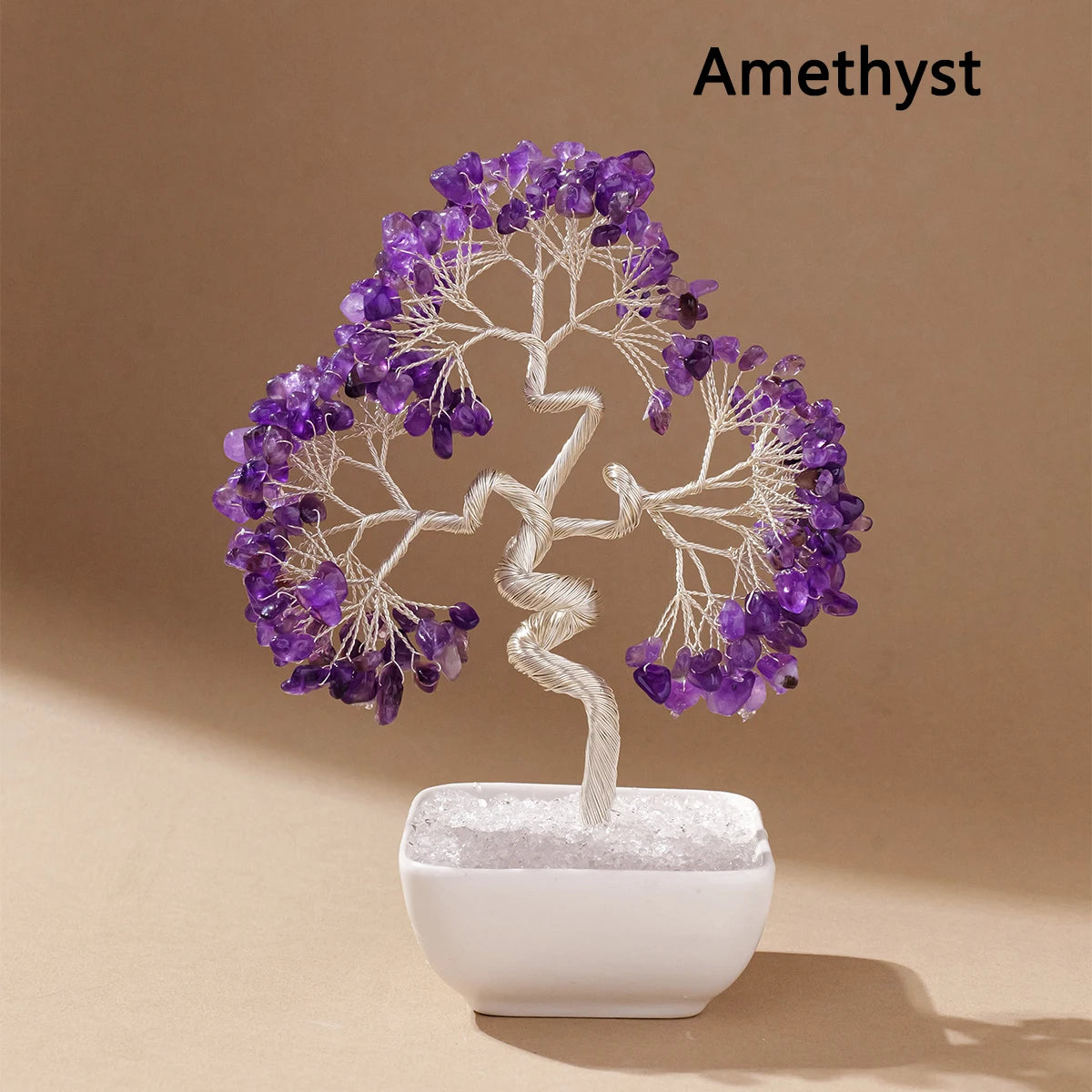 1PC Crystal Tree Natural Gemstone Bonsai with Copper Wire Vibrant Hand Crafted Home Decor Perfect Gift Christmas Halloween