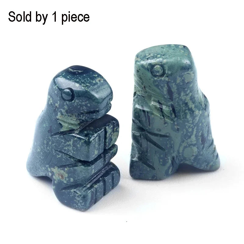 Mini Size Natural Chakra Semi-Precious Stone Dinosaur Home Decor Quartz Amethyst Crystal Reiki Healing Animal Figurine Ornaments