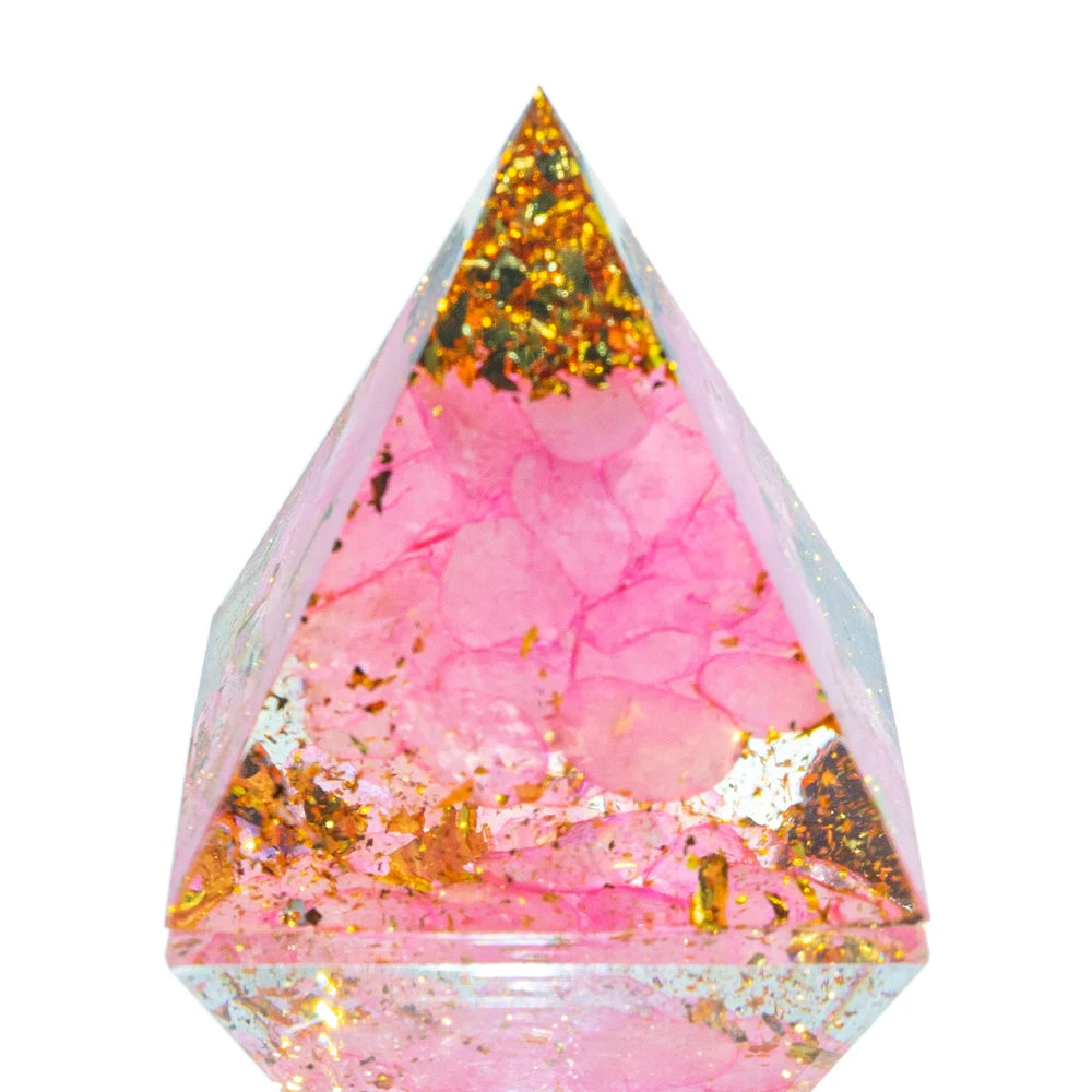 Natural Crystal Reiki Healing Crystal Pyramid Energy Chakra Resin Generator Quartz Amethyst Meditation Tool Home Decor