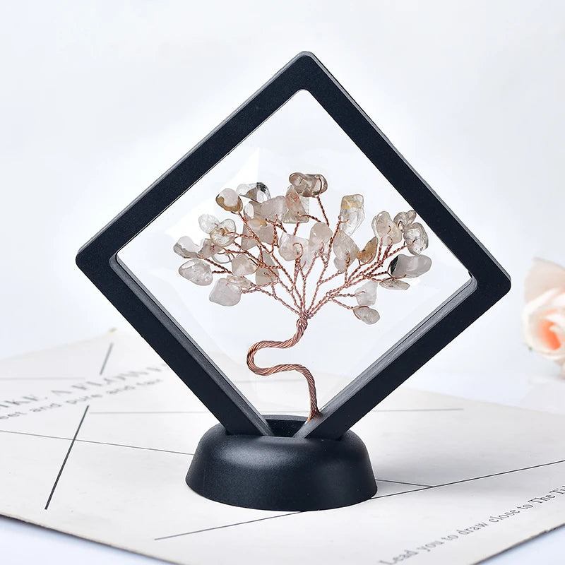 Natural Crystal Quartz Tree of Life Gravel Specimen Reiki Healing Home Decoration Ornaments Lucky Tree DIY Gifts Souvenir Gift