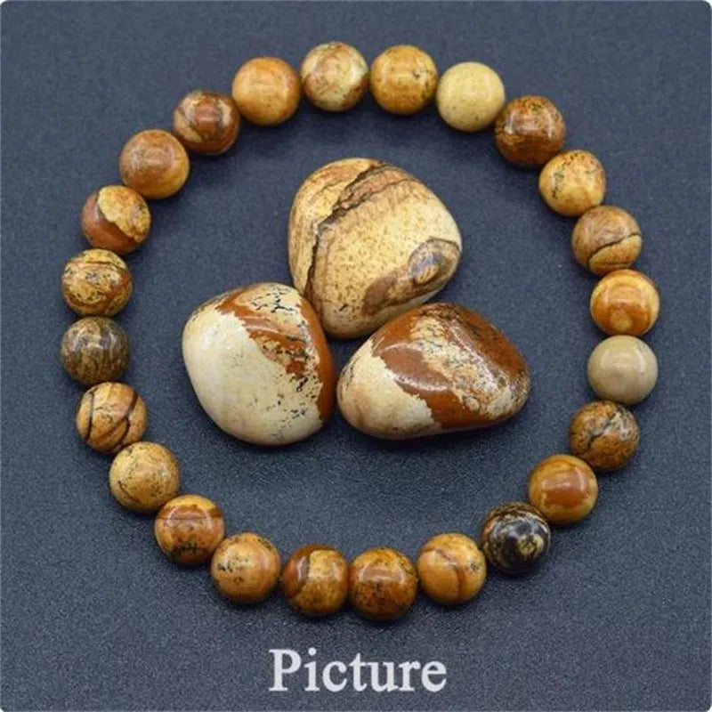 Natural Stone Beads Bracelet for Women Men Amethysts Crystal Quartzs Agate Tiger Eye Elastic Bangles Reiki Healling Jewelry Gift