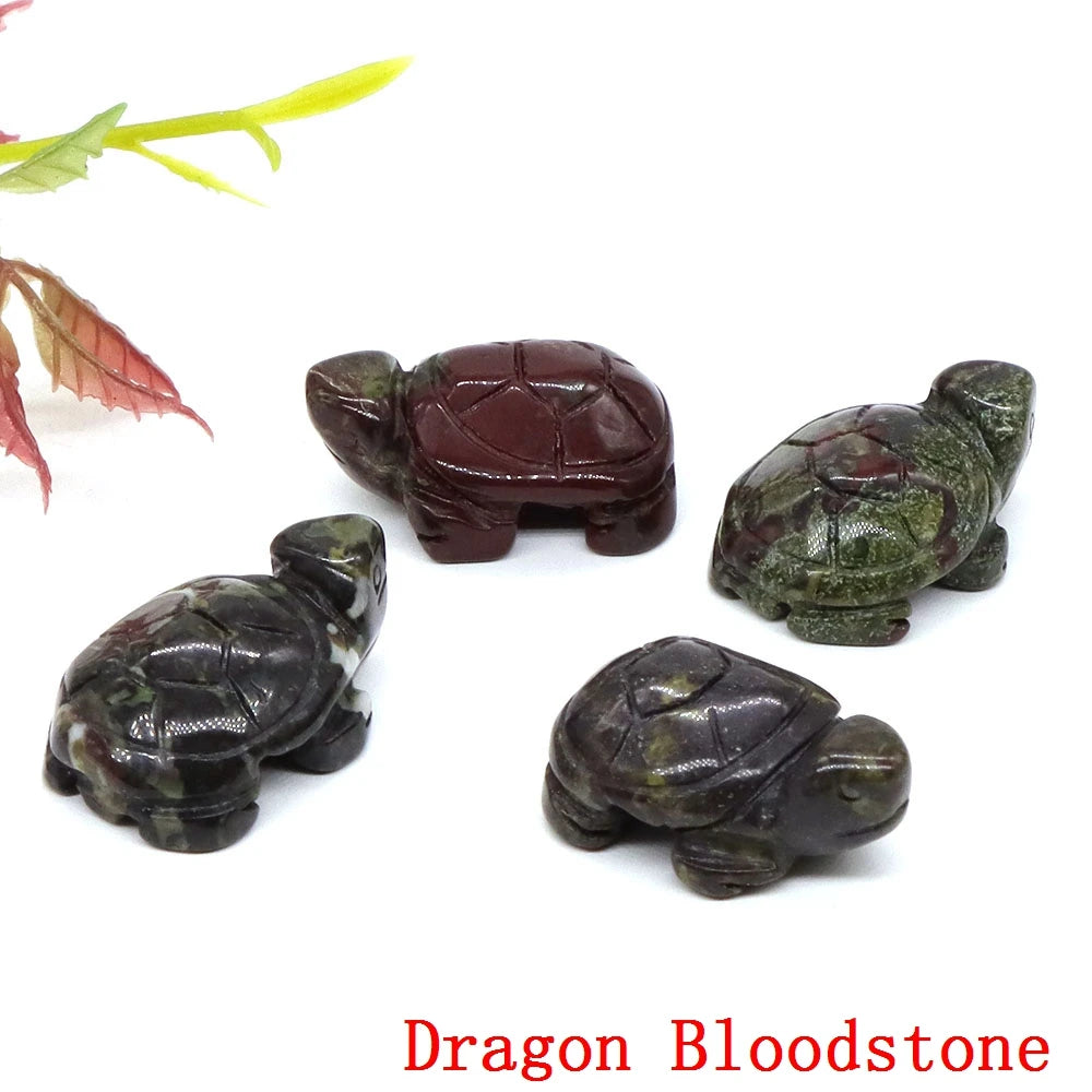 1.2" Turtle Tortoise Statue Natural Amethyst Stone Carved Reiki Healing Crystal Animal Figurine Crafts Home Decoration Wholesale