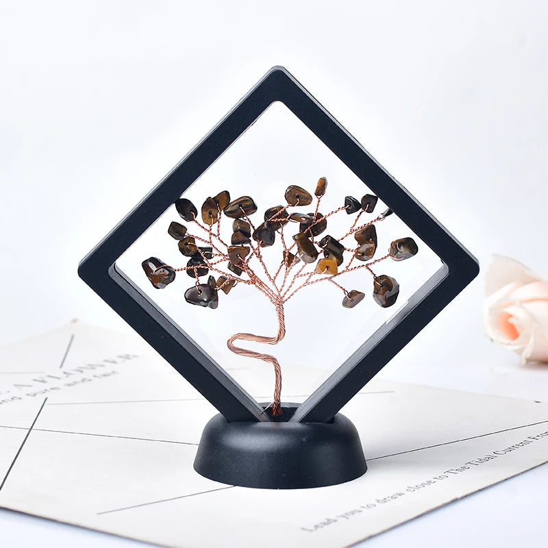 Natural Crystal Quartz Tree of Life Gravel Specimen Reiki Healing Home Decoration Ornaments Lucky Tree DIY Gifts Souvenir Gift