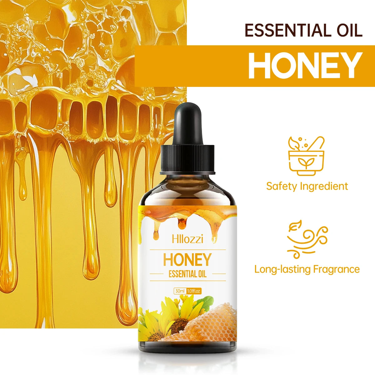 30Ml Honey Essential Oil Skin Care and Hair Care Massage Essential Oil Base Oil Aromatherapy Essential Oil Suitable for All Skin