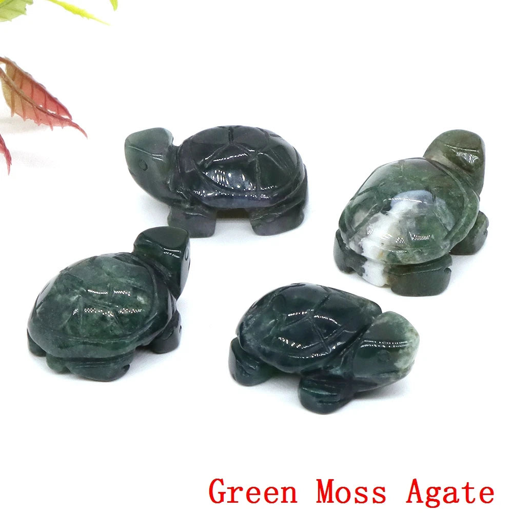 1.2" Turtle Tortoise Statue Natural Amethyst Stone Carved Reiki Healing Crystal Animal Figurine Crafts Home Decoration Wholesale