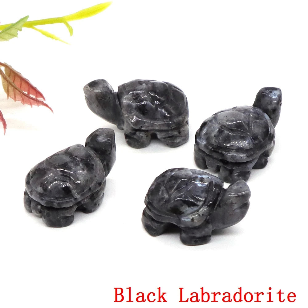 1.2" Turtle Tortoise Statue Natural Amethyst Stone Carved Reiki Healing Crystal Animal Figurine Crafts Home Decoration Wholesale