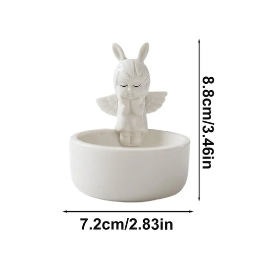 Cute Candle Stick Holder Ceramic Romantic Angel Modeling Tea Light Holders Tea Light Holders Creative Resin Sculpture Candle