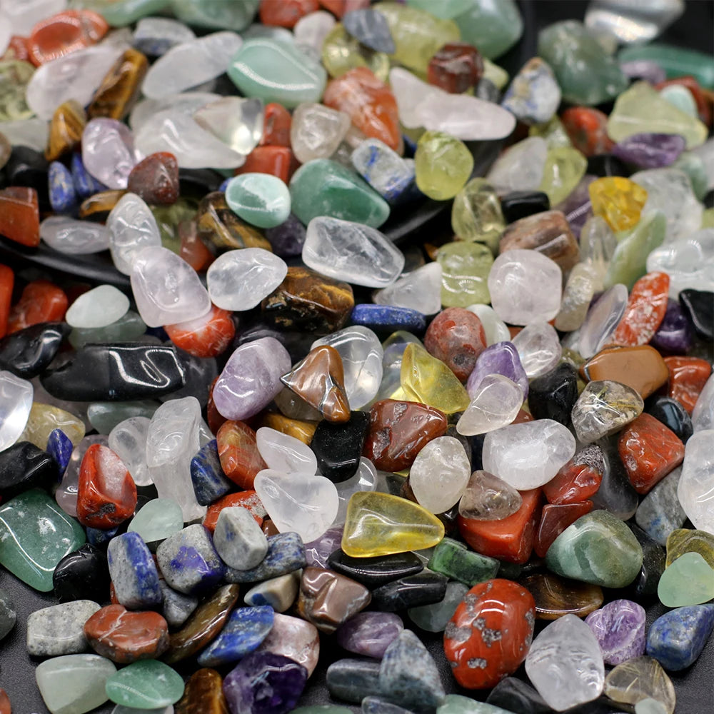 Bulk Lot Mixed Natural Polishing Tumbled Crystal Chips Assorted Stone Reiki Healing Crystal Gemstone Fish Tank Garden Decoration