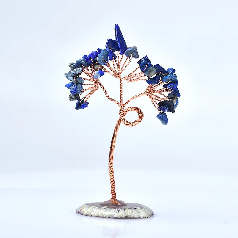 Natural Crystal Tree Amethyst Rose Quartz Olivine Lucky Tree Decor Agate Slices Gravle Stone Mineral Ornaments Home Decor Gifts