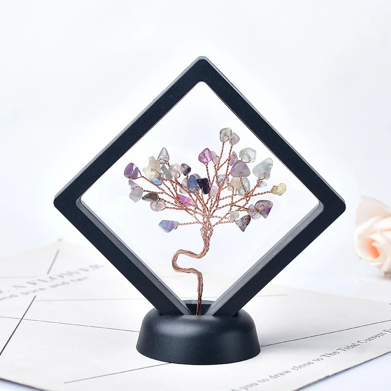 Natural Crystal Quartz Tree of Life Gravel Specimen Reiki Healing Home Decoration Ornaments Lucky Tree DIY Gifts Souvenir Gift