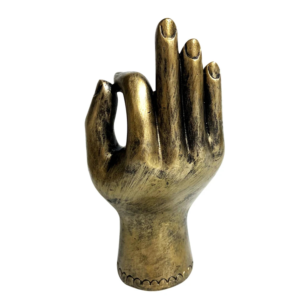 Buddha Hand Candle Holder Tabletop Tealight Holder Collectible Figurines Meditation Room Craft Candlestick Home Decoration