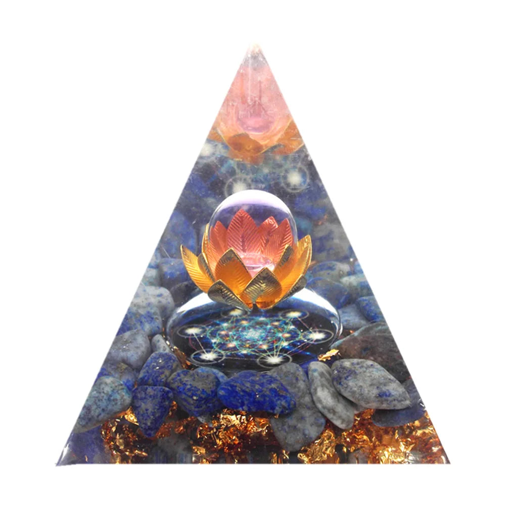Natural Stone Crystal Orgonite Pyramid Reiki Chakra Healing Gemstone Tower Meditation Protection Office Decor Gifts