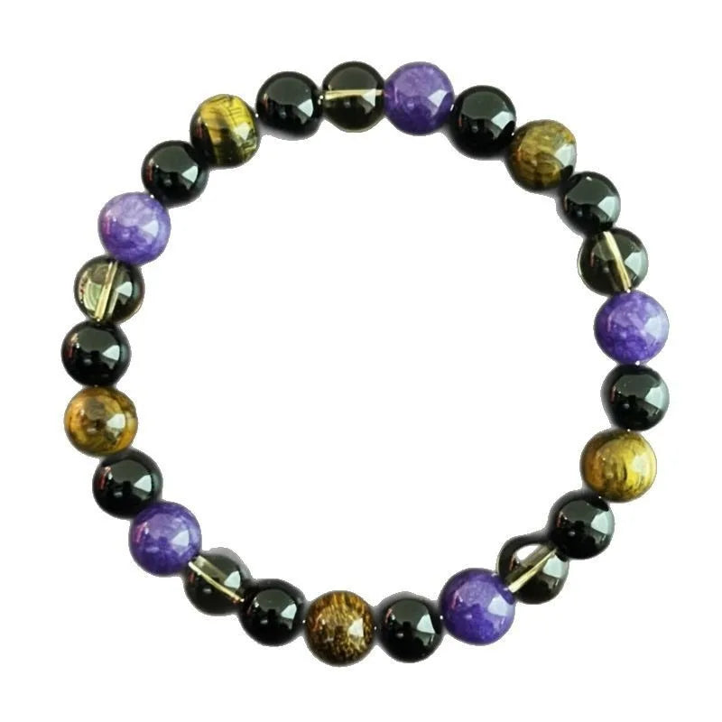 Cross-Border Bestseller Tiger'S Eye Stone Tea Crystal Amethyst Fashionable Natural Stone Beaded Bracelet, Gift Bracelet