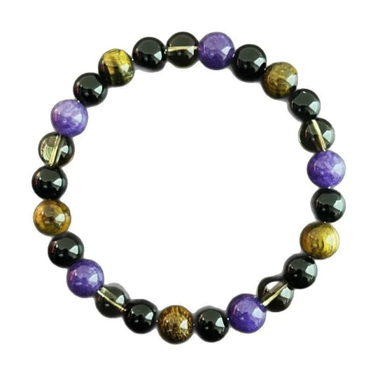 Cross-Border Bestseller Tiger'S Eye Stone Tea Crystal Amethyst Fashionable Natural Stone Beaded Bracelet, Gift Bracelet
