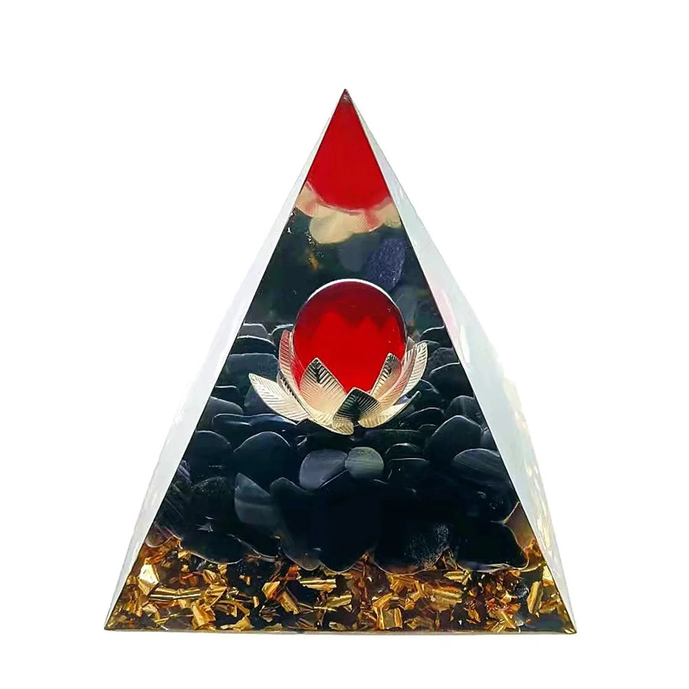 Natural Stone Crystal Orgonite Pyramid Reiki Chakra Healing Gemstone Tower Meditation Protection Office Decor Gifts