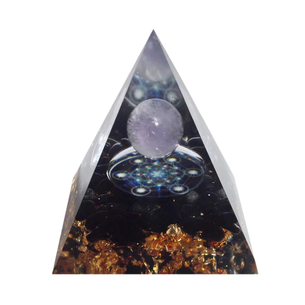 Natural Stone Crystal Orgonite Pyramid Reiki Chakra Healing Gemstone Tower Meditation Protection Office Decor Gifts
