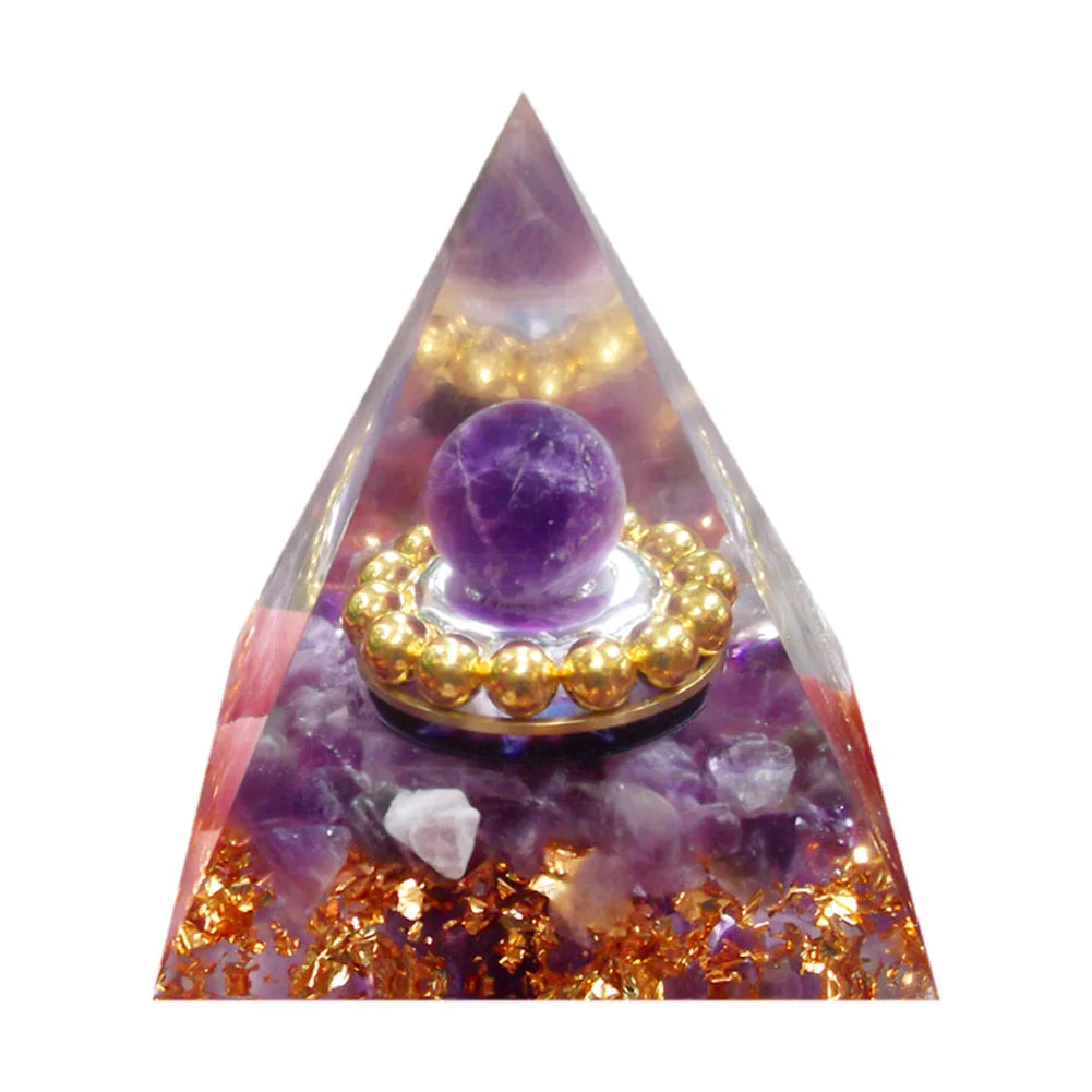 Natural Stone Crystal Orgonite Pyramid Reiki Chakra Healing Gemstone Tower Meditation Protection Office Decor Gifts